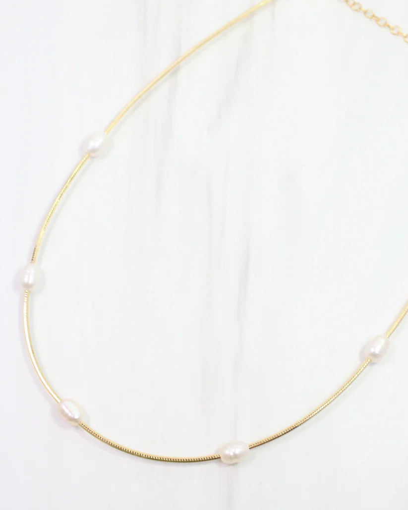 Erin Pearl Necklace WR Gold