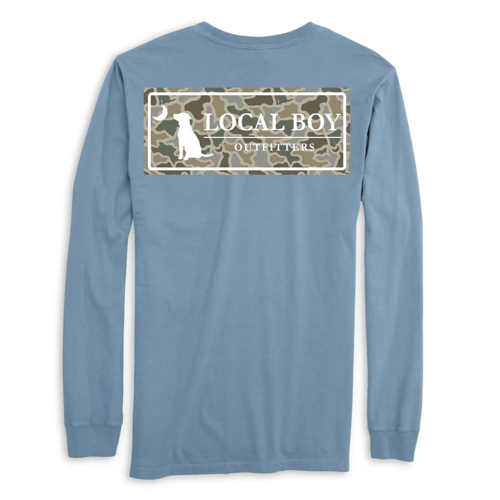 Local Boy Youth Sand Dog & Moon Camo Plate LS Tee