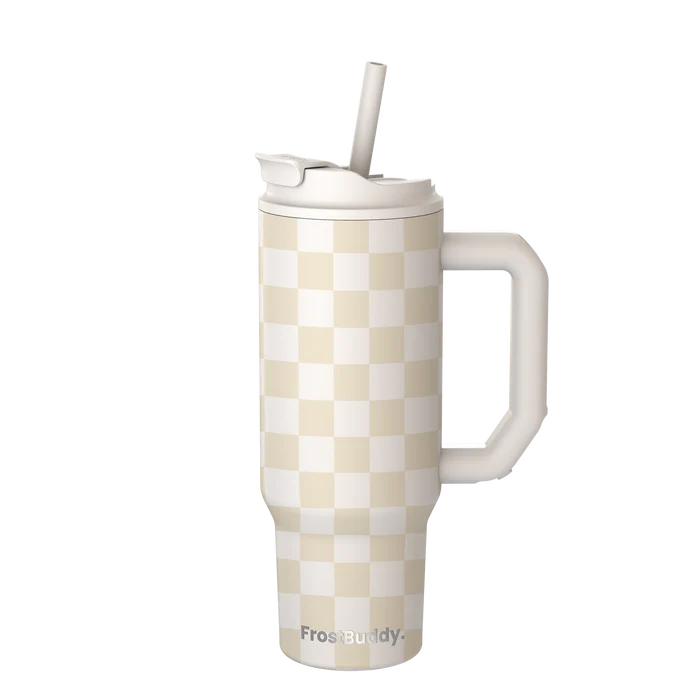 30 OZ Beige Checkered Thicc Buddy