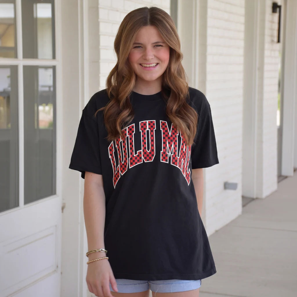 LULU MAC Team Red/Black Checkered Tee