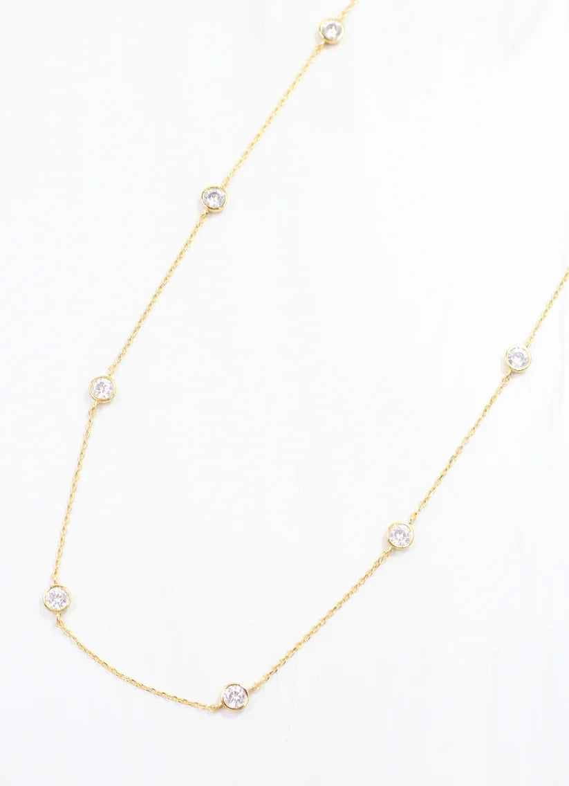 Waterloo CZ Necklace Gold