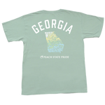 Peach State Pride Georgia United Watercolor Short Sleeve Pocket Tee