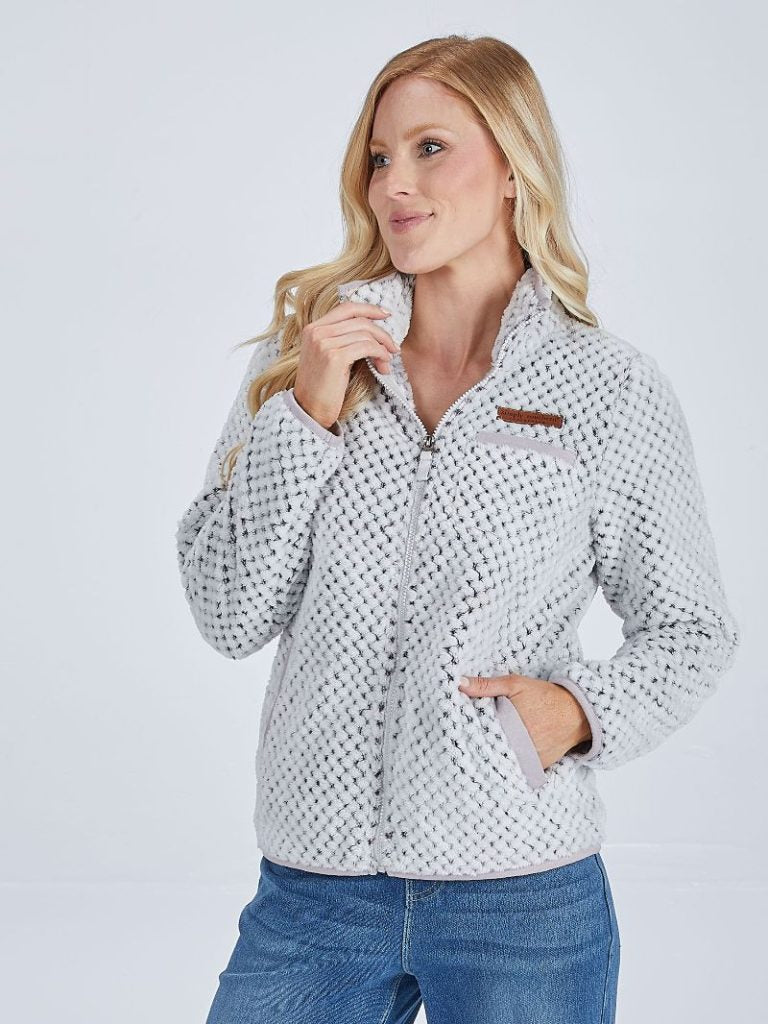 Simply Southern Zip Jacket in Frost Gray
