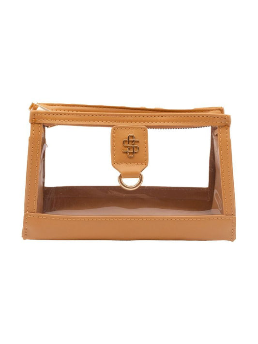 Simply Southern Coco Leather and Clear Clutch Bag(Strap included)