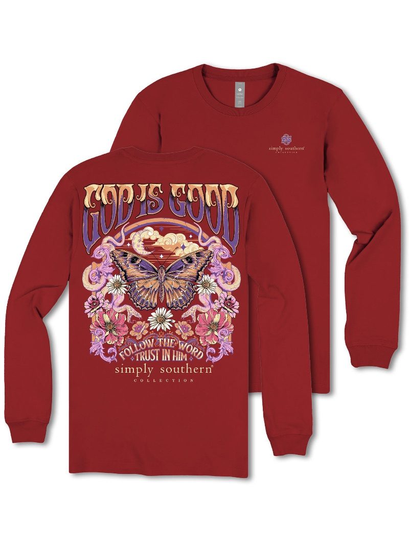 Simply Southern God's Good Butterfly Long Sleeve Tee