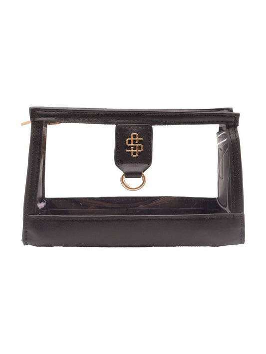 Simply Southern Black Leather and Clear Clutch Bag(Strap included)