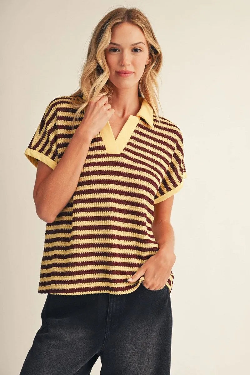 Honeycomb Stripe Polo