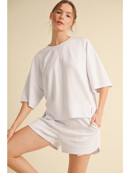 White cotton/spandex  Set