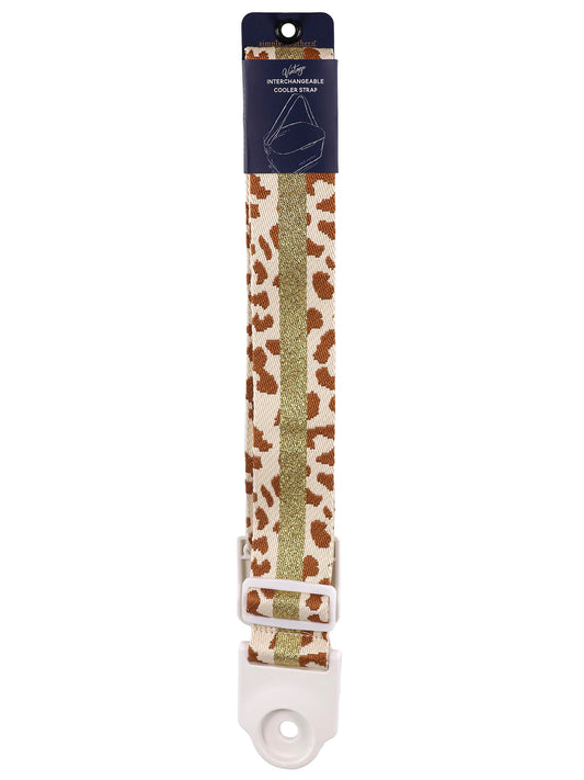 Simply Southern Leopard Cream & Gold Stripe Cooler Strap
