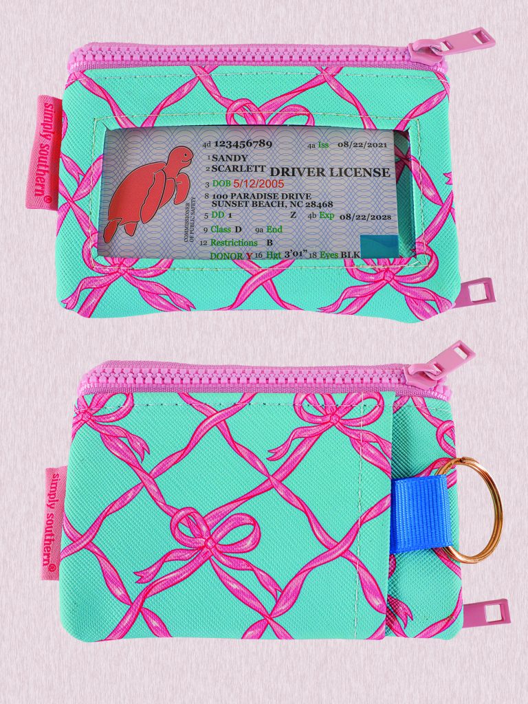 Simply Southern Bag ID Wallet in a Bow Net Pattern