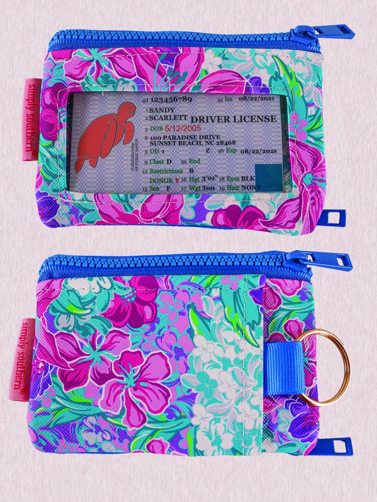 Simply Southern Bag ID Wallet in a Pink Flower Pattern