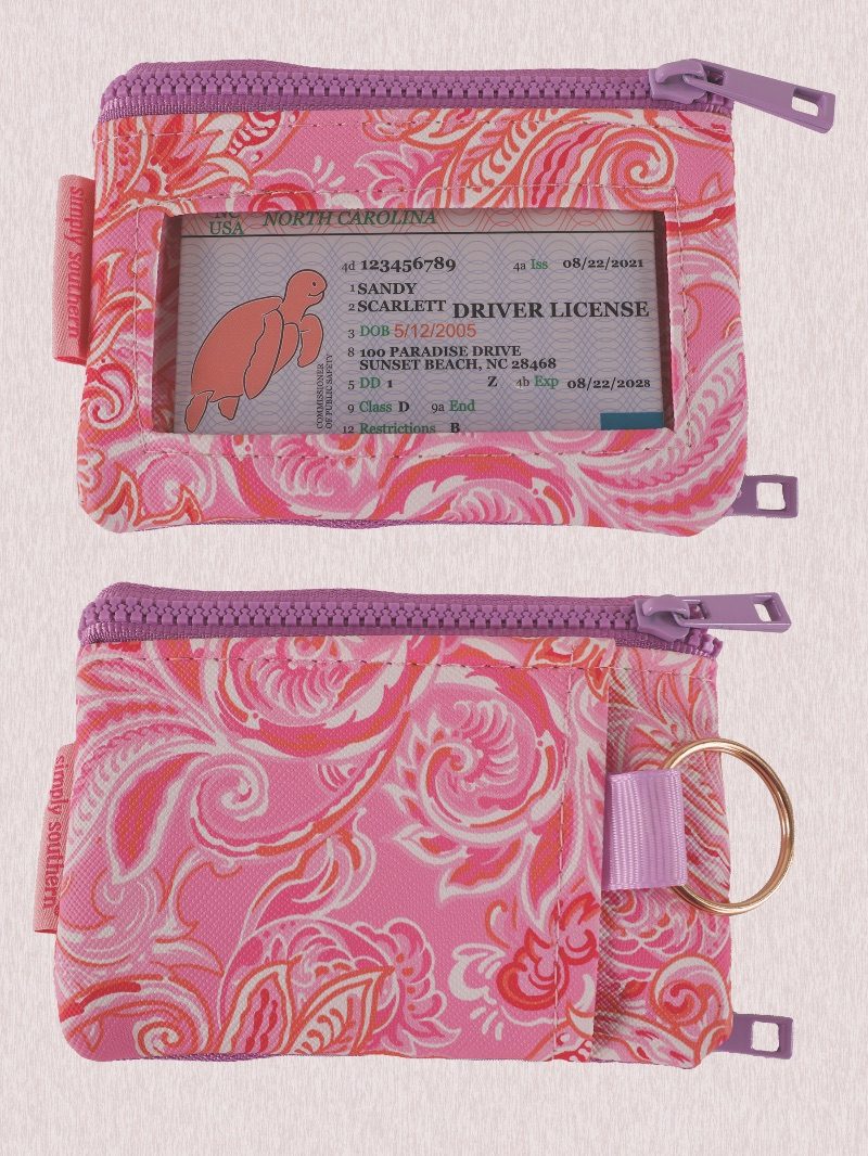 Simply Southern Bag ID Wallet in Pink Paisley