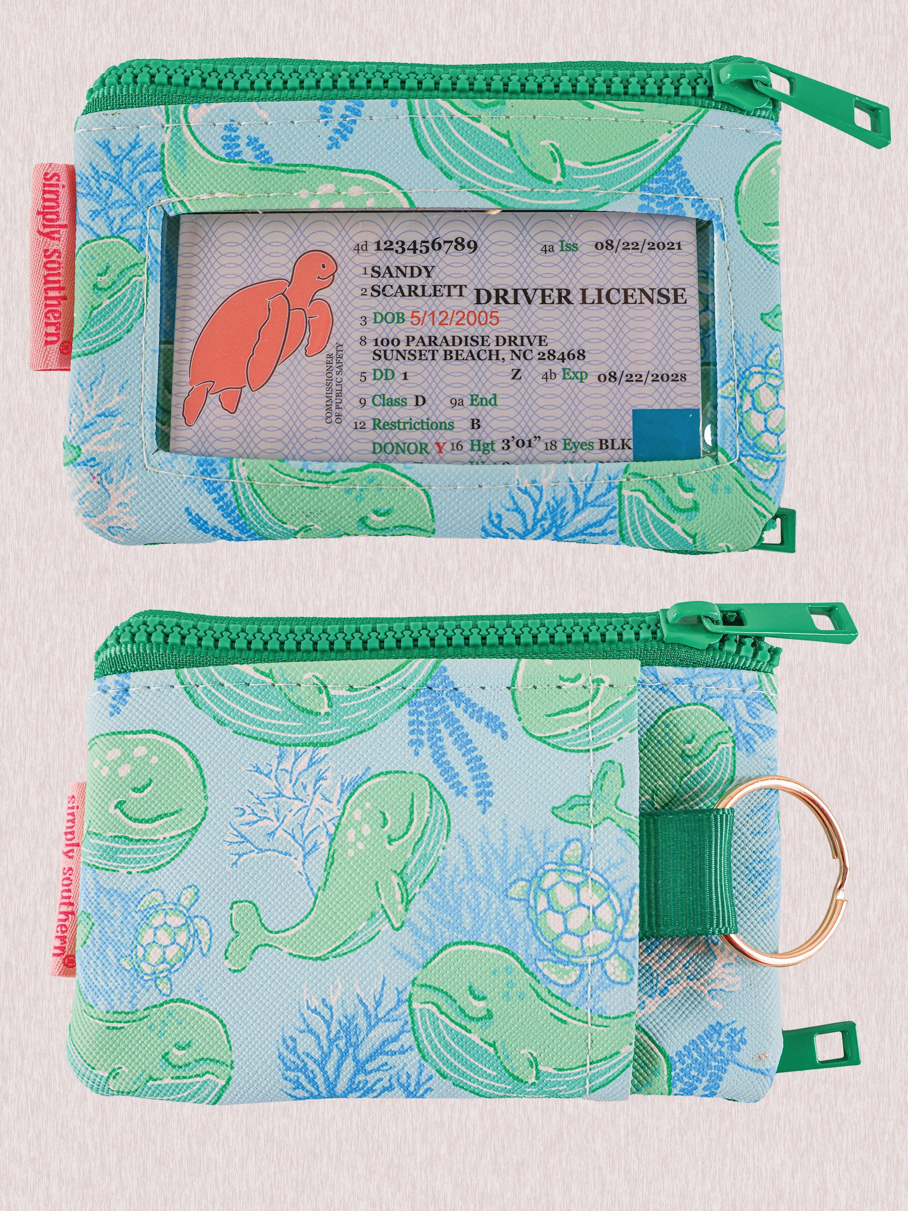 Simply Southern Bag ID Wallet in a Whale Pattern