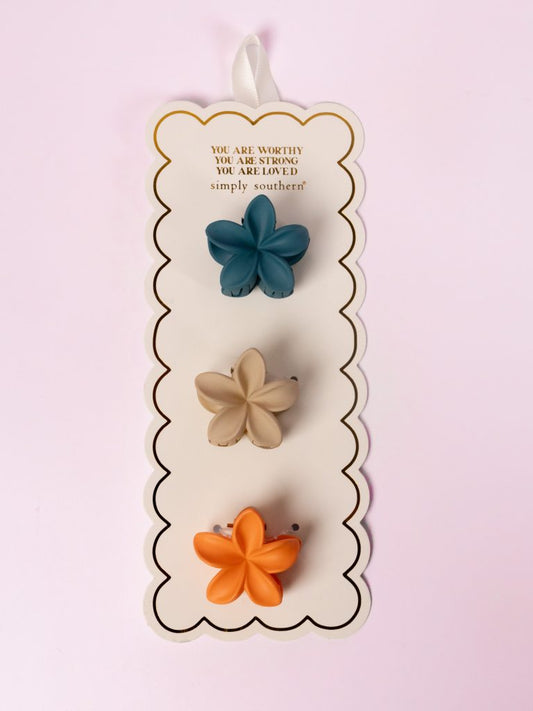 Simply Southern Retro Colored Set of 3 Small Hair Clips