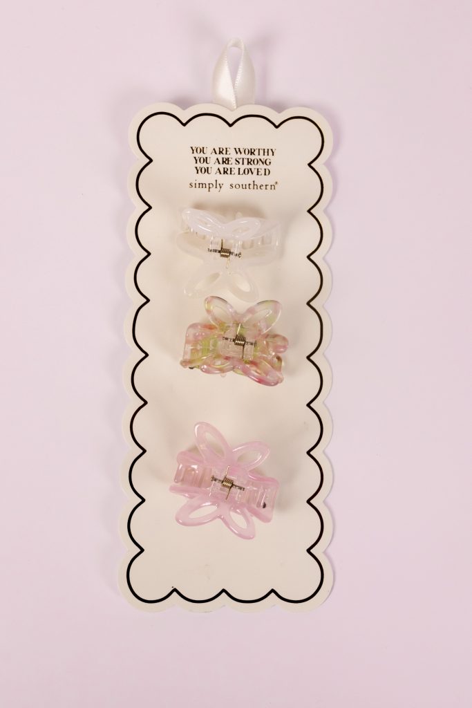 Simply Southern Set of 3 Small Butterfly Hair Clips