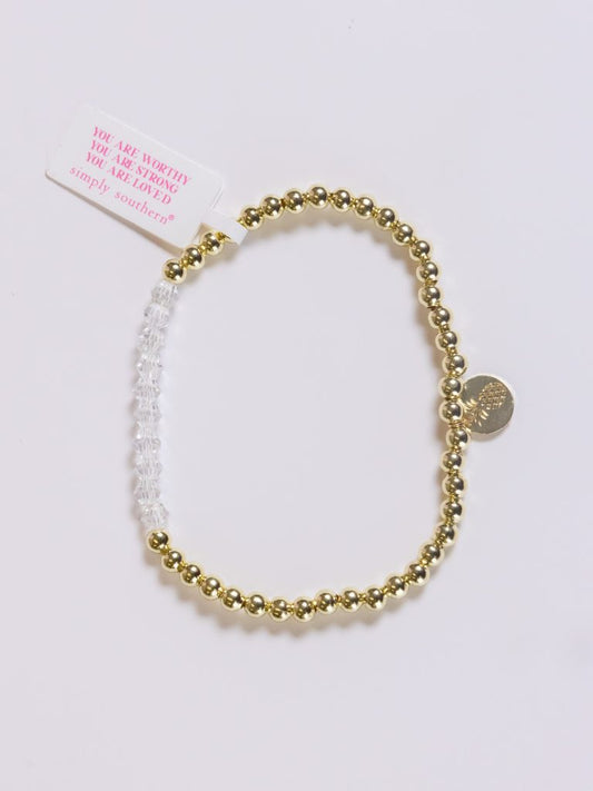 Simply Southern Gold and Clear Beaded Bracelet