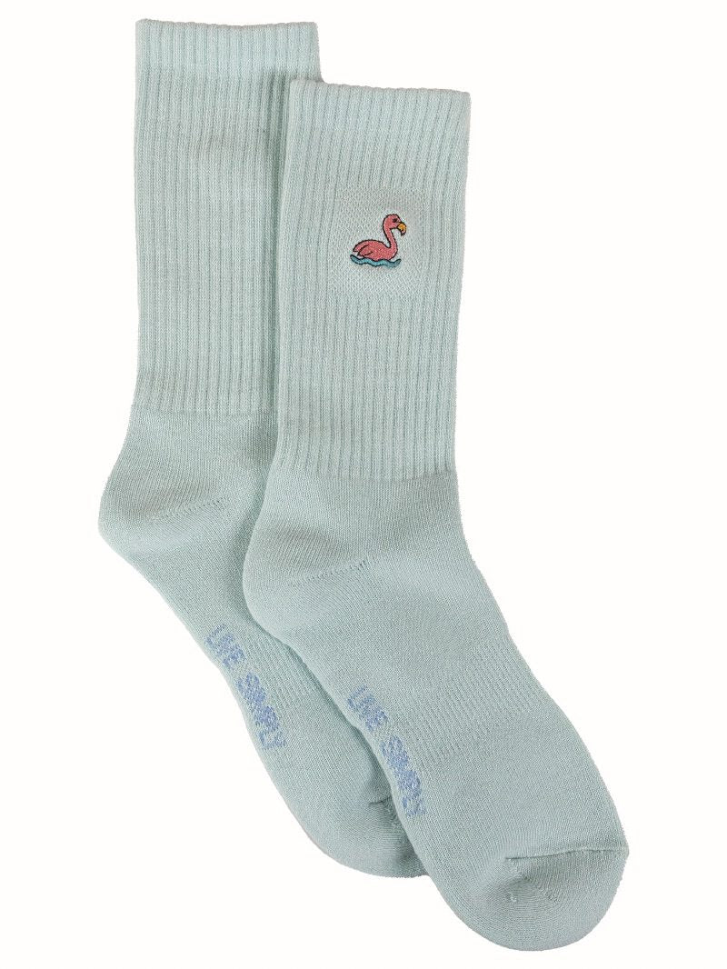Simply Southern " Live Simply" Flamingo Crew Socks