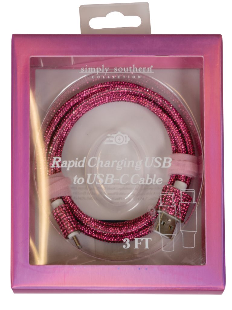 Simply Southern Pink USB-C Rapid Charging Cable