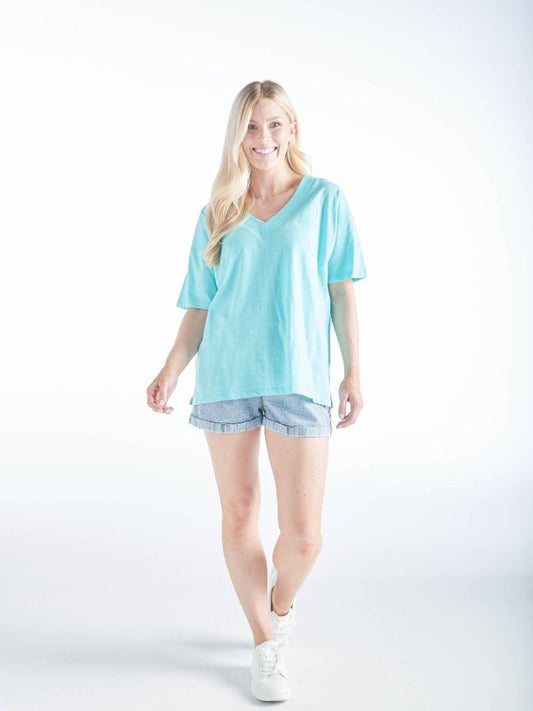 Simply Southern Teal V-Neck
