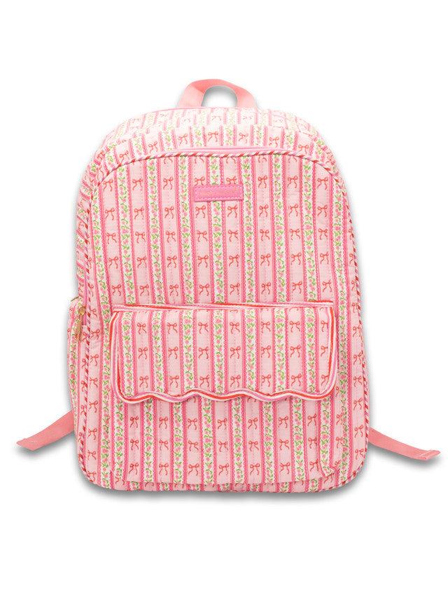 Simply Southern Pink Bow Quilted Backpack