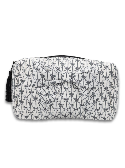 Simply Southern Quilted Black Bow Cosmo Bag