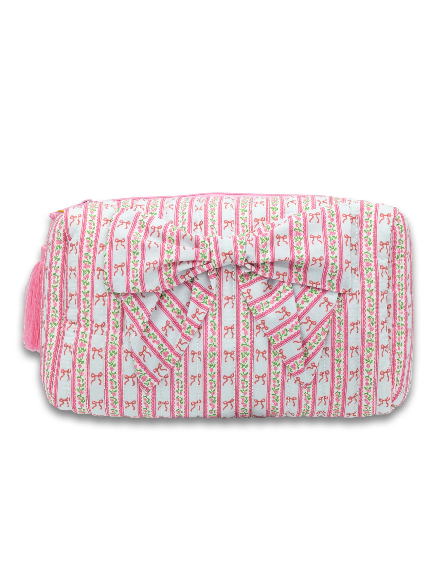 Simply Southern Quilted Pink Bow Cosmo Bag