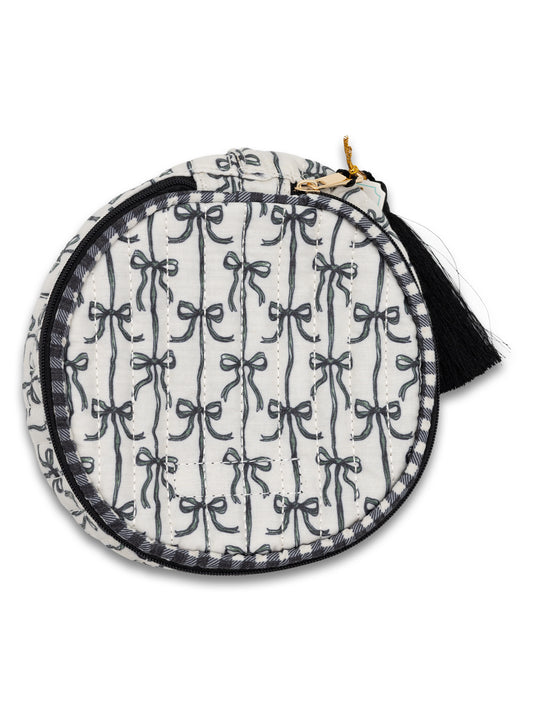 Simply Southern Black/White Tassle Bow Bag