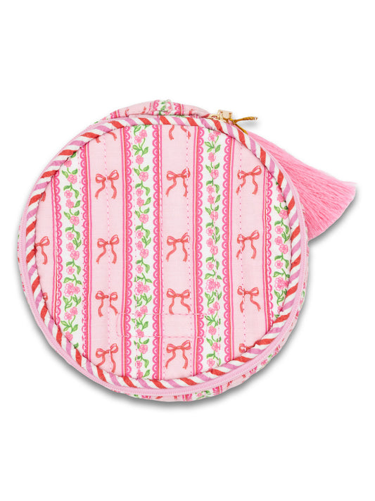 Simply Southern Pink Bow Quilted Tassel Bag
