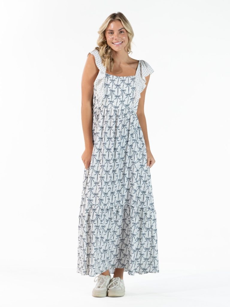 Simply Southern Black Bow Ruffle Dress