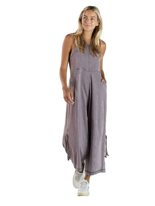 Simply Southern Dark Gray Washed Jumpsuit