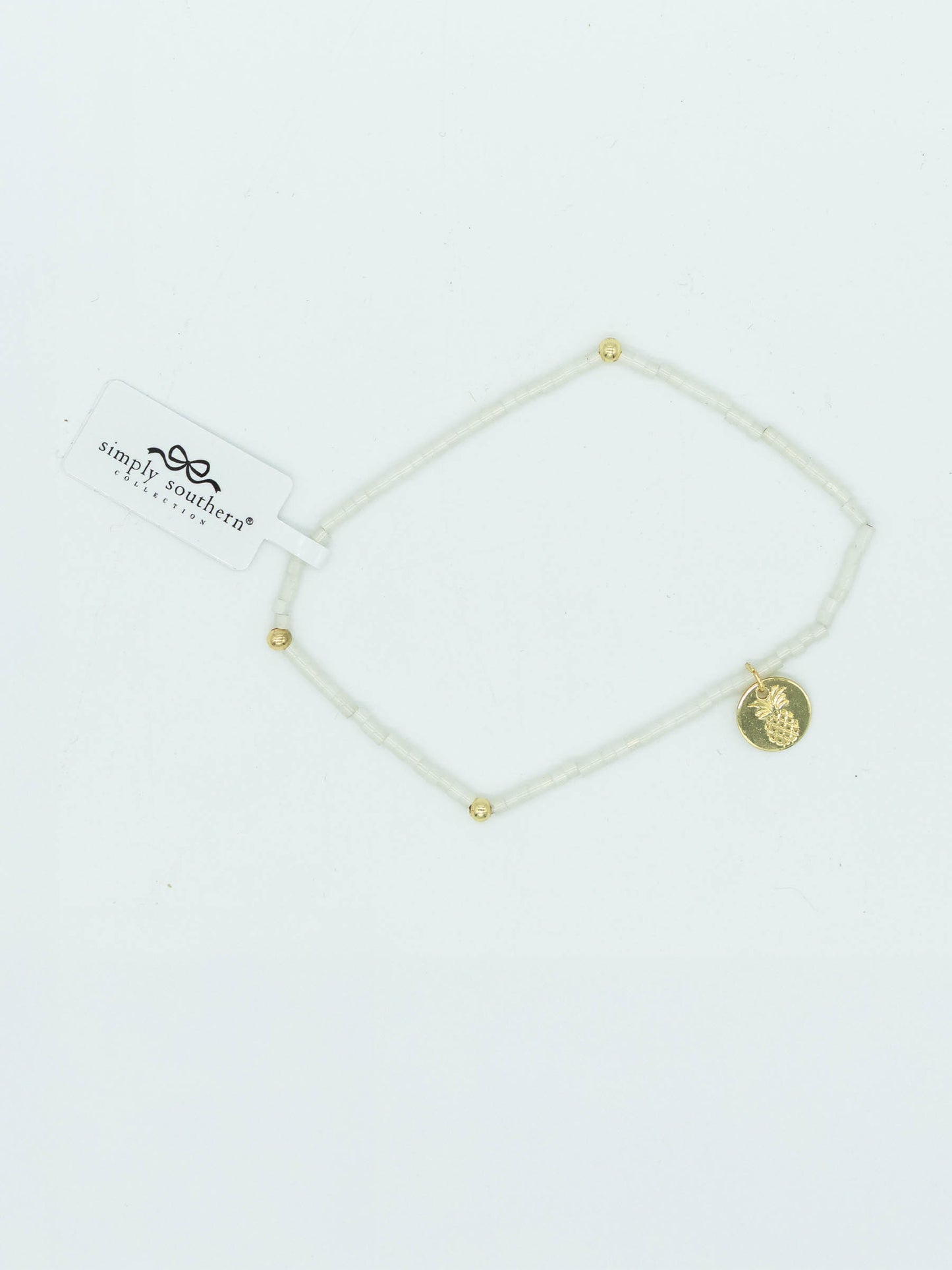 Simply Southern White & Gold Beaded Bracelet