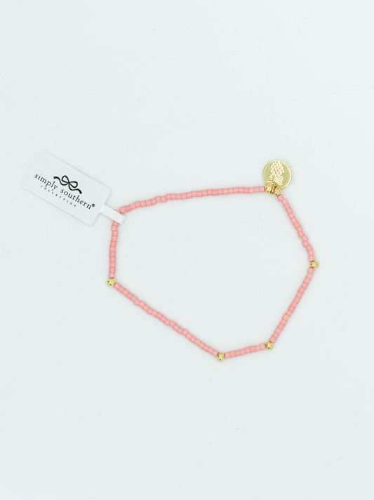 Simply Southern Pink & Gold Beaded Bracelet