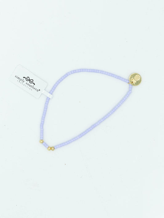 Simply Southern Lavendar & Gold Beaded Bracelet