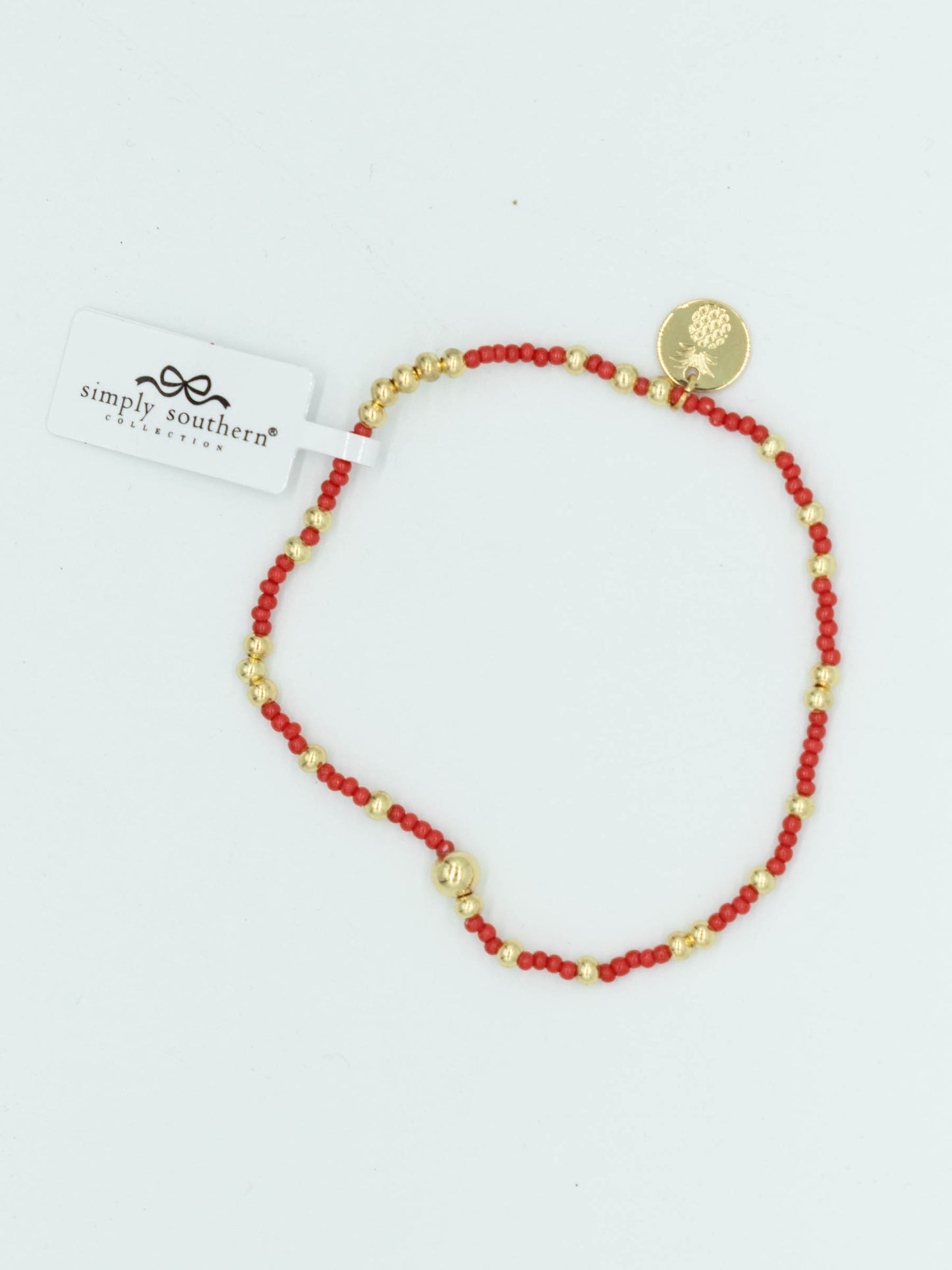Simply Southern Assorted Red & Gold Beaded Bracelet