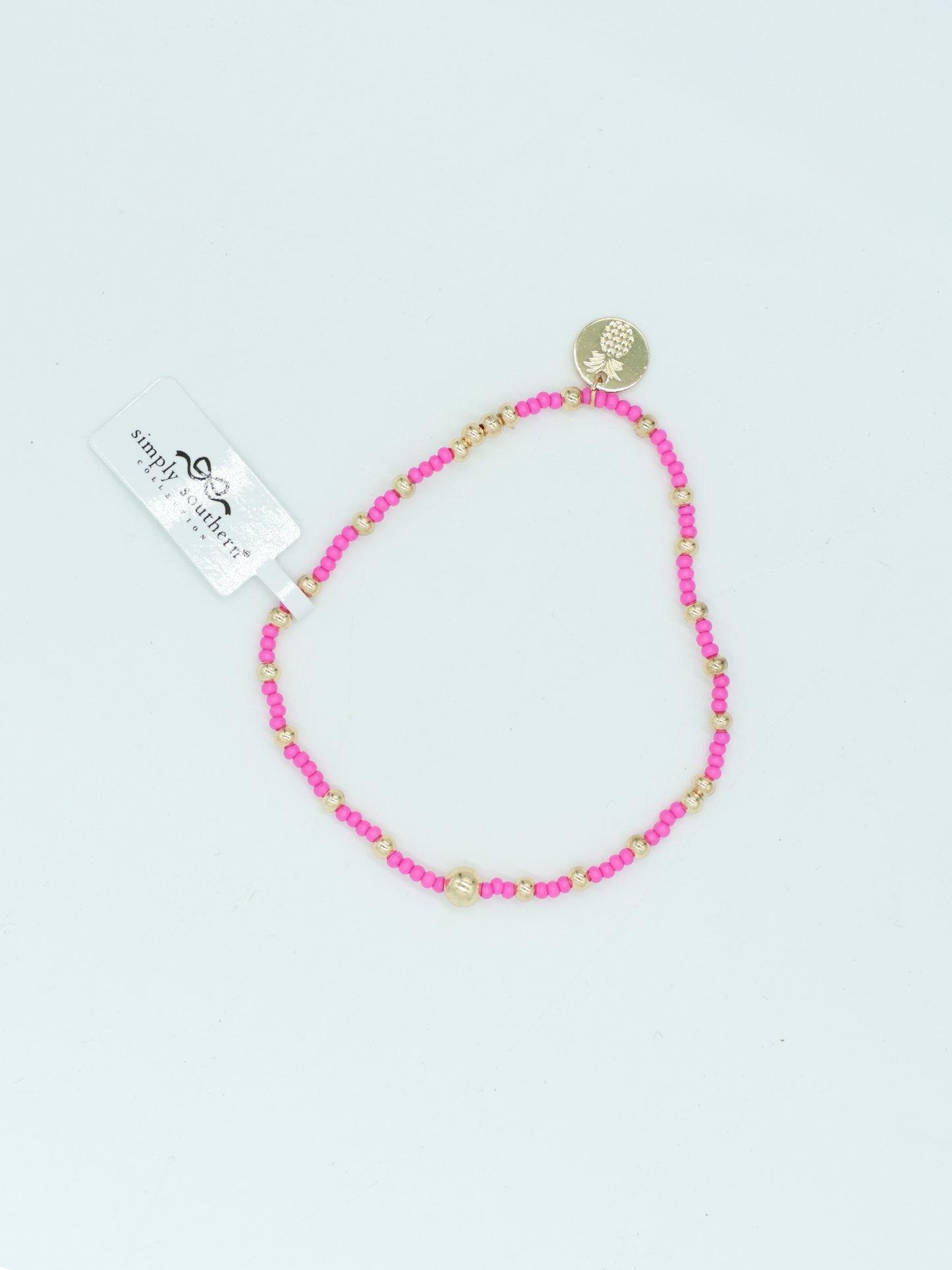 Simply Southern Hot Pink & Gold Assorted Beaded Bracelet