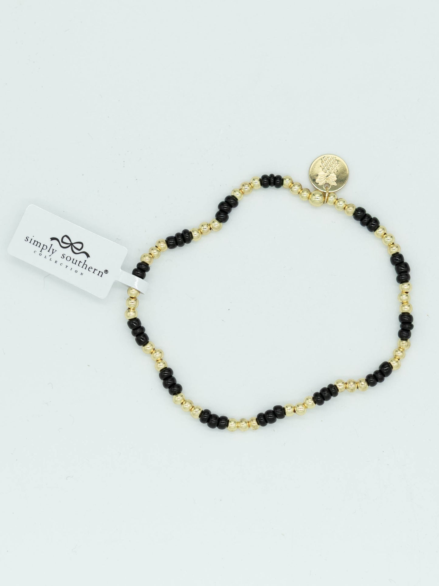Simply Southern Black/Gold Thin Bead Bracelet