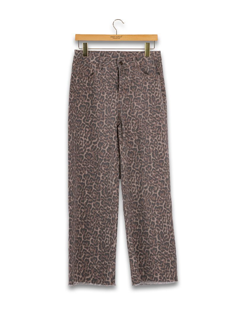 Simply Southern Denim Leopard Pants