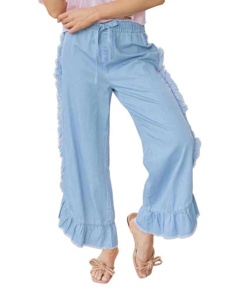 Simply Southern Denim Ruffle Pants