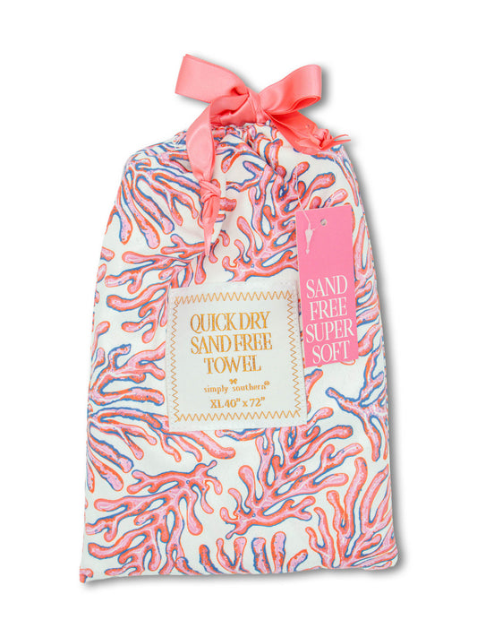 Simply Southern Quick Dry Towel Coral