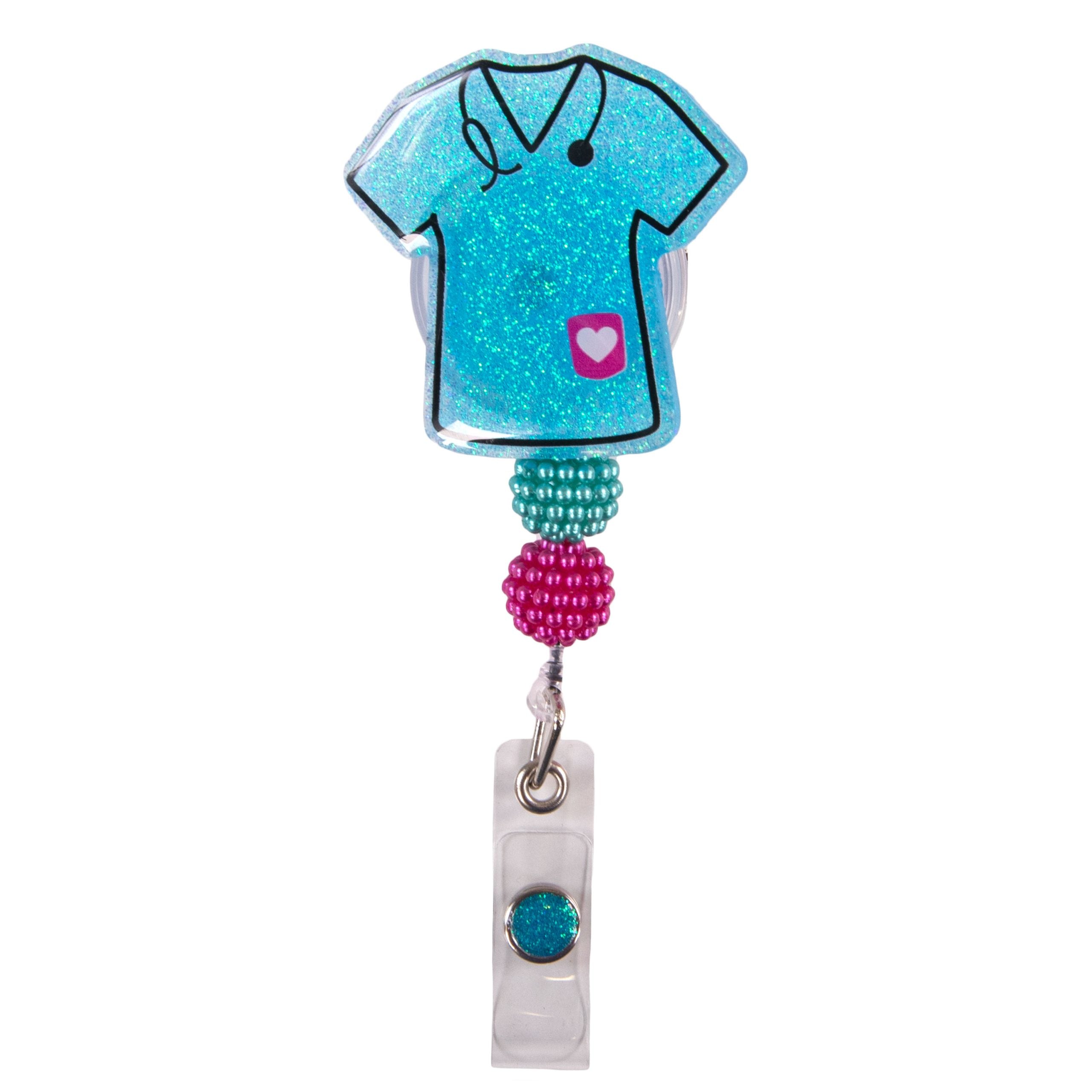 Simply Southern Badge Reel Pink Glitter Pencil Teacher Gift Live