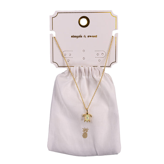 Simple word Turtle Necklace