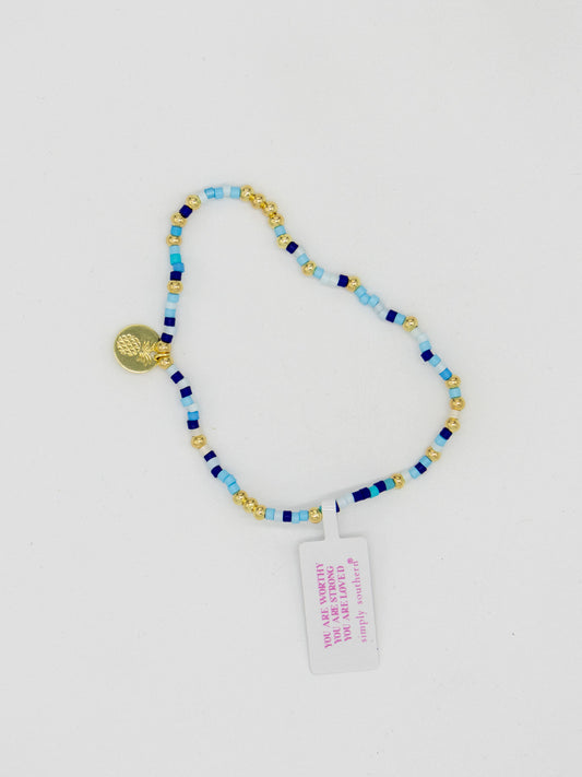 Simply Southern Blue Multi Bead Bracelet