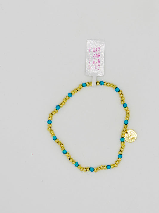 Simply Southern Turquoise and Gold Bead Bracelet