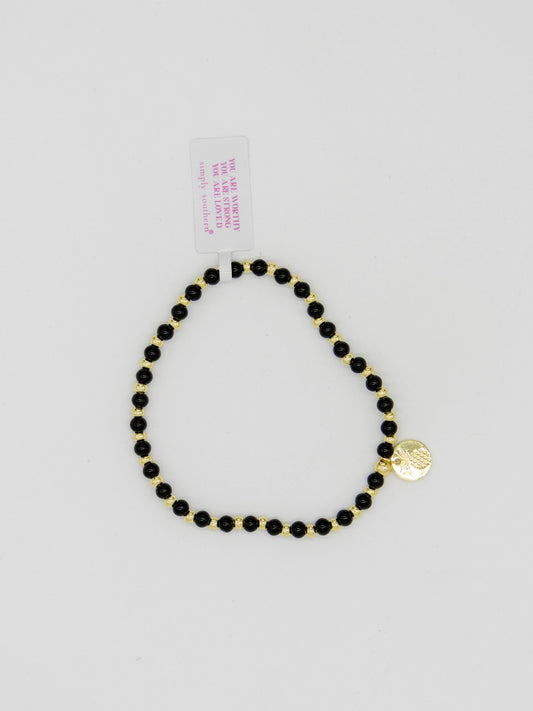 Simply Southern Black and Gold Bead Bracelet