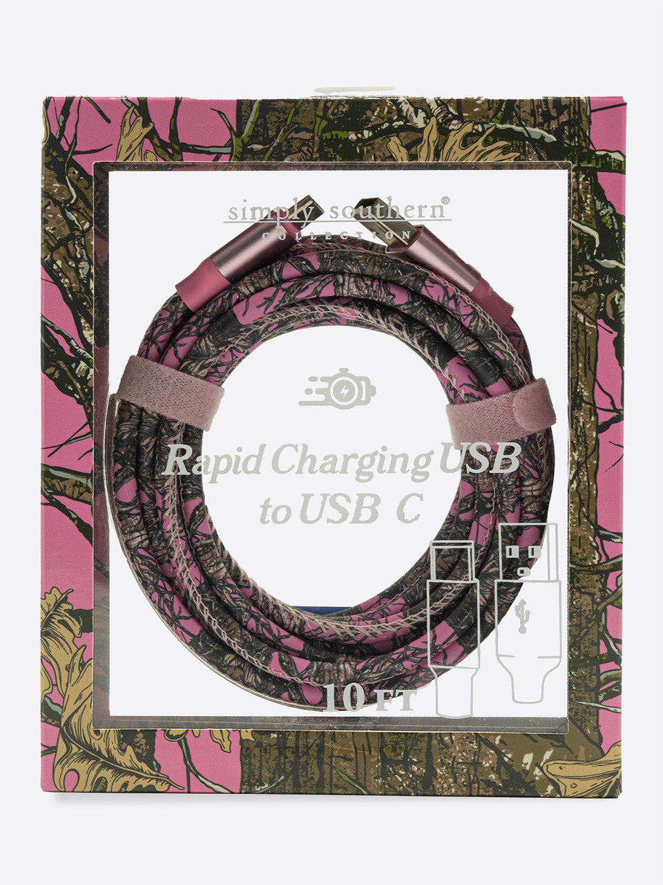 Simply Southern Pink Camo USB to USB-C Charger