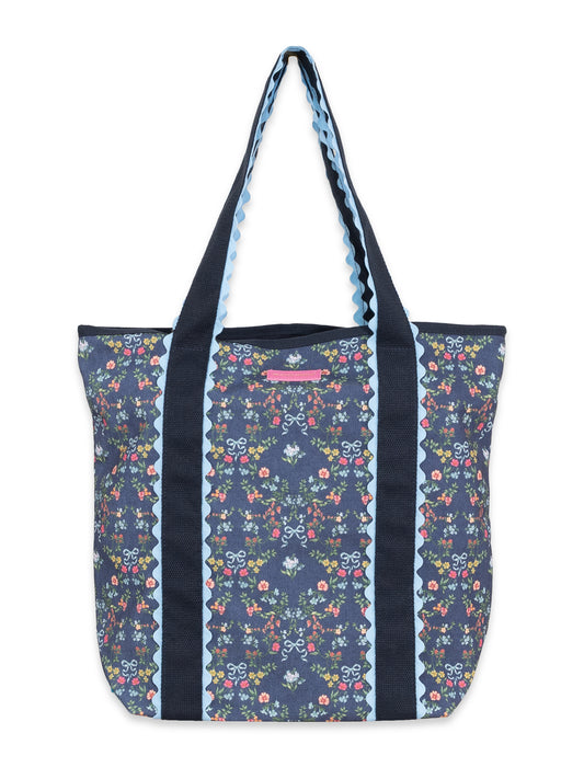 Simply Southern Ribbon Flower Scalloped Tote