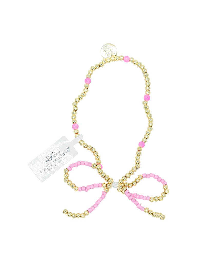 Simply Southern Pink and Gold Bow Bracelet