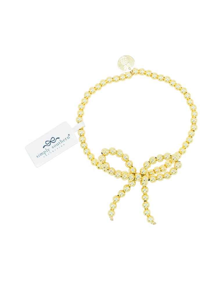 Simply Southern Gold Bow Beaded Bracelet