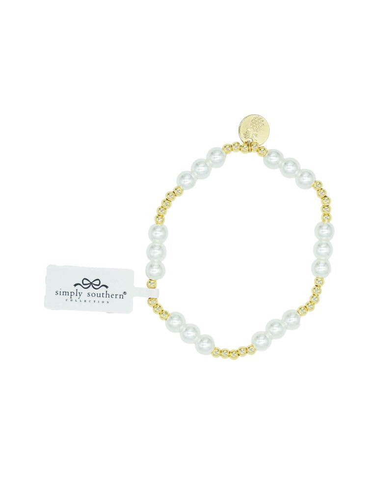 Simply Southern Round Pearl Beaded Bracelet