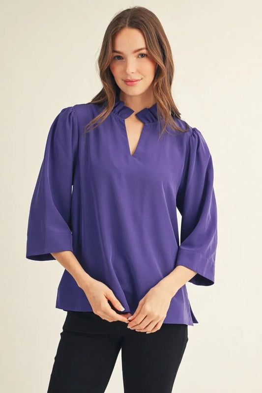 The Viola Ruffle Neckline Top